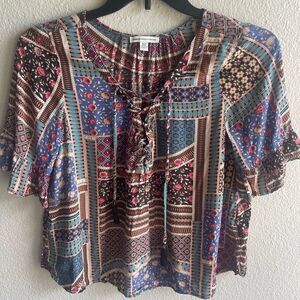 ❤️American Eagle Boho Floral Top XS